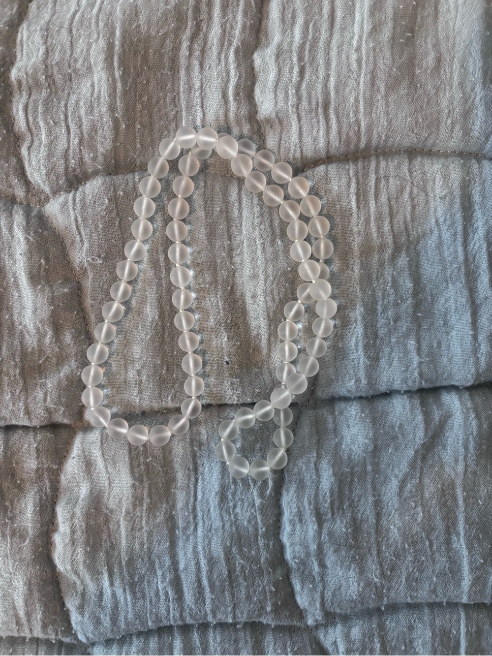 Frosted Quartz Bead Necklace- Authentic